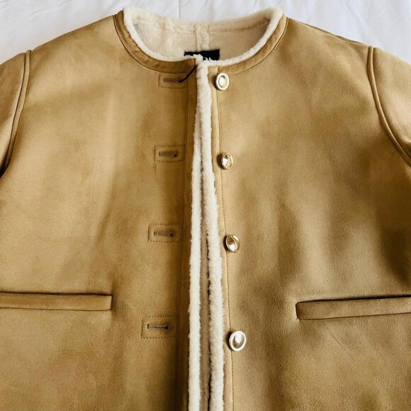 ✨ ZARA Double-Faced Gold Buttons Jacket – Taupe Brown – Size S – NWT - Picture 11 of 11